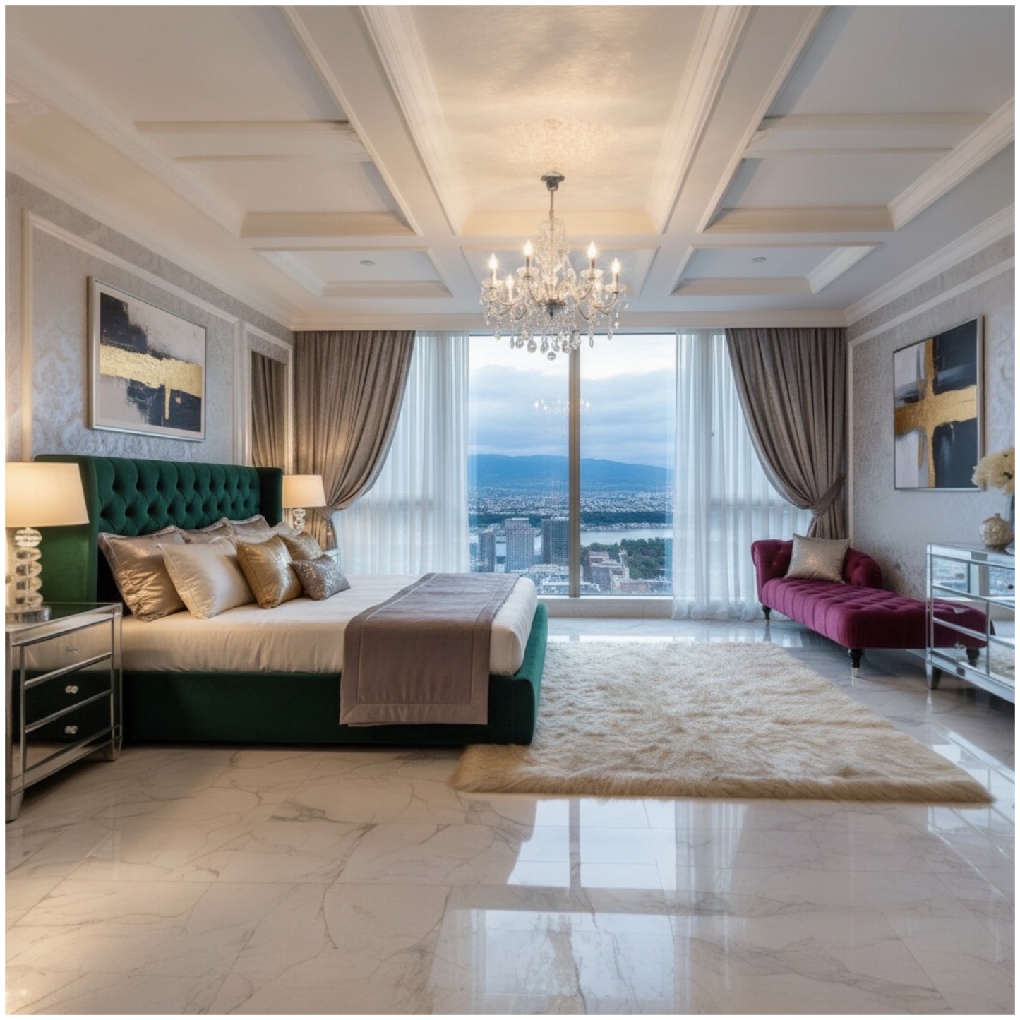 Ultra-Fluffy Faux Fur Rug– Ivory with Caramel Tips (120 × 180cm, 7 cm Pile)