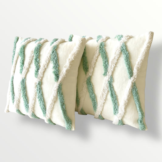 Geometric Bohemian Diamond Textured Cushion Covers - Set of 2