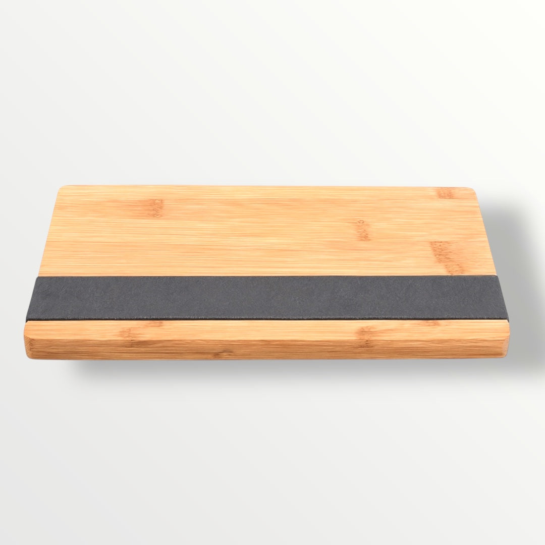 Bamboo and Slate Serving Board - Modern Charcuterie and Cheese Platter