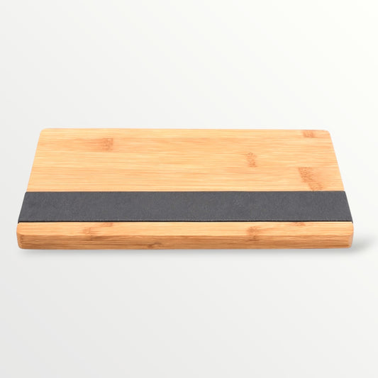 Bamboo and Slate Serving Board - Modern Charcuterie and Cheese Platter