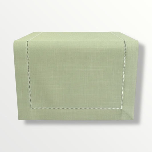 Elegant Sage Linen-Look Table Runner – 40 × 180 cm