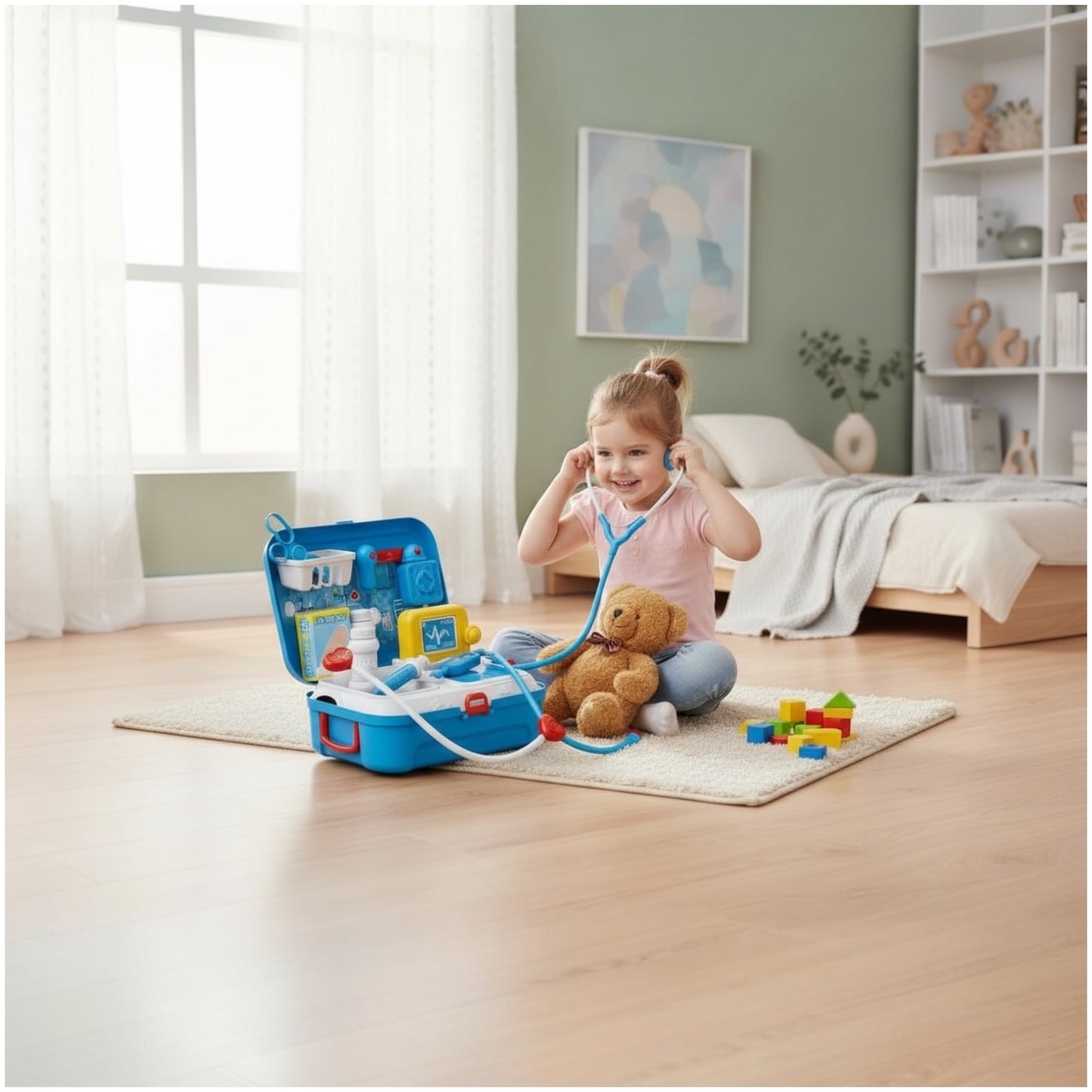 Kids Roleplay Doctor Playset – 17-Piece Medical Backpack Kit