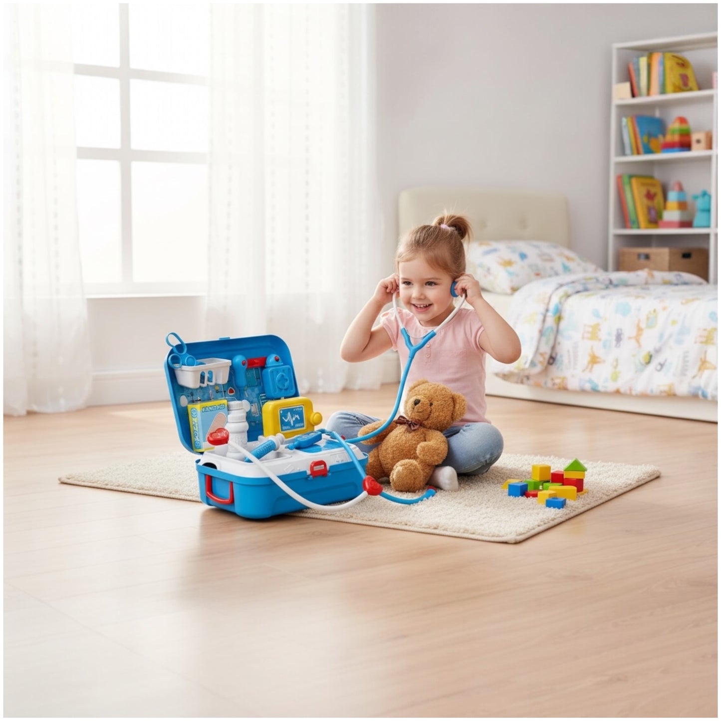 Kids Roleplay Doctor Playset – 17-Piece Medical Backpack Kit