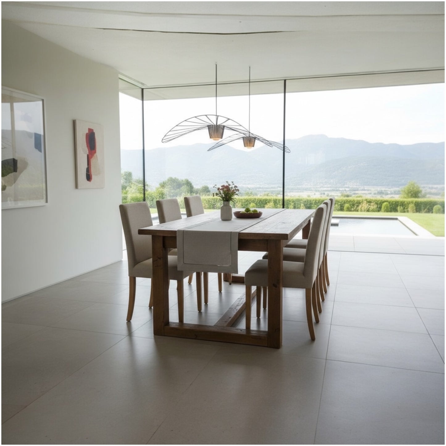 Elegant Linen-Look Grey Table Runner – 180 × 40 cm