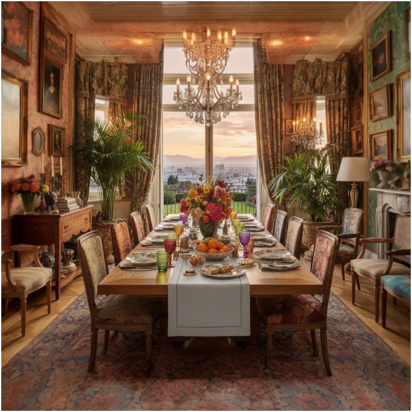 Elegant Linen-Look Grey Table Runner – 180 × 40 cm