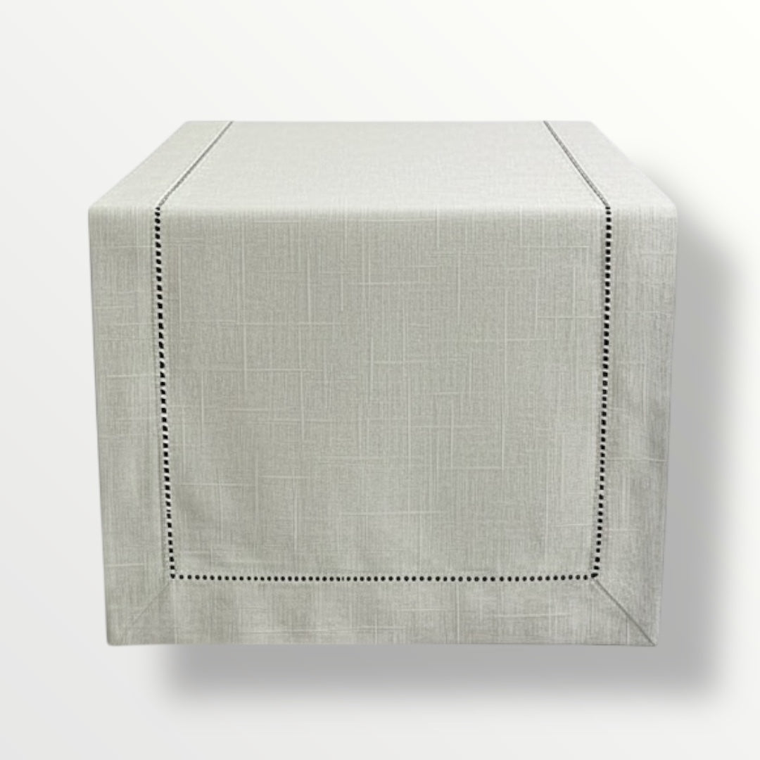 Elegant Linen-Look Grey Table Runner – 180 × 40 cm