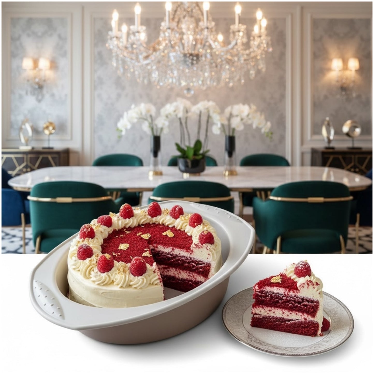 Silicone Baking Mold –21 cm (Premium Oval Bakeware for Cakes & Cheesecakes)