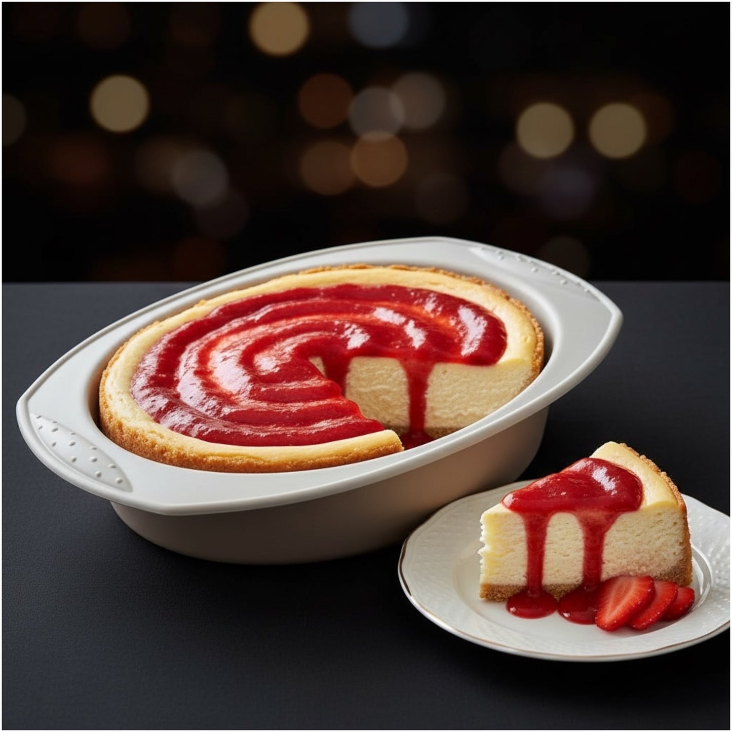 Silicone Baking Mold –21 cm (Premium Oval Bakeware for Cakes & Cheesecakes)