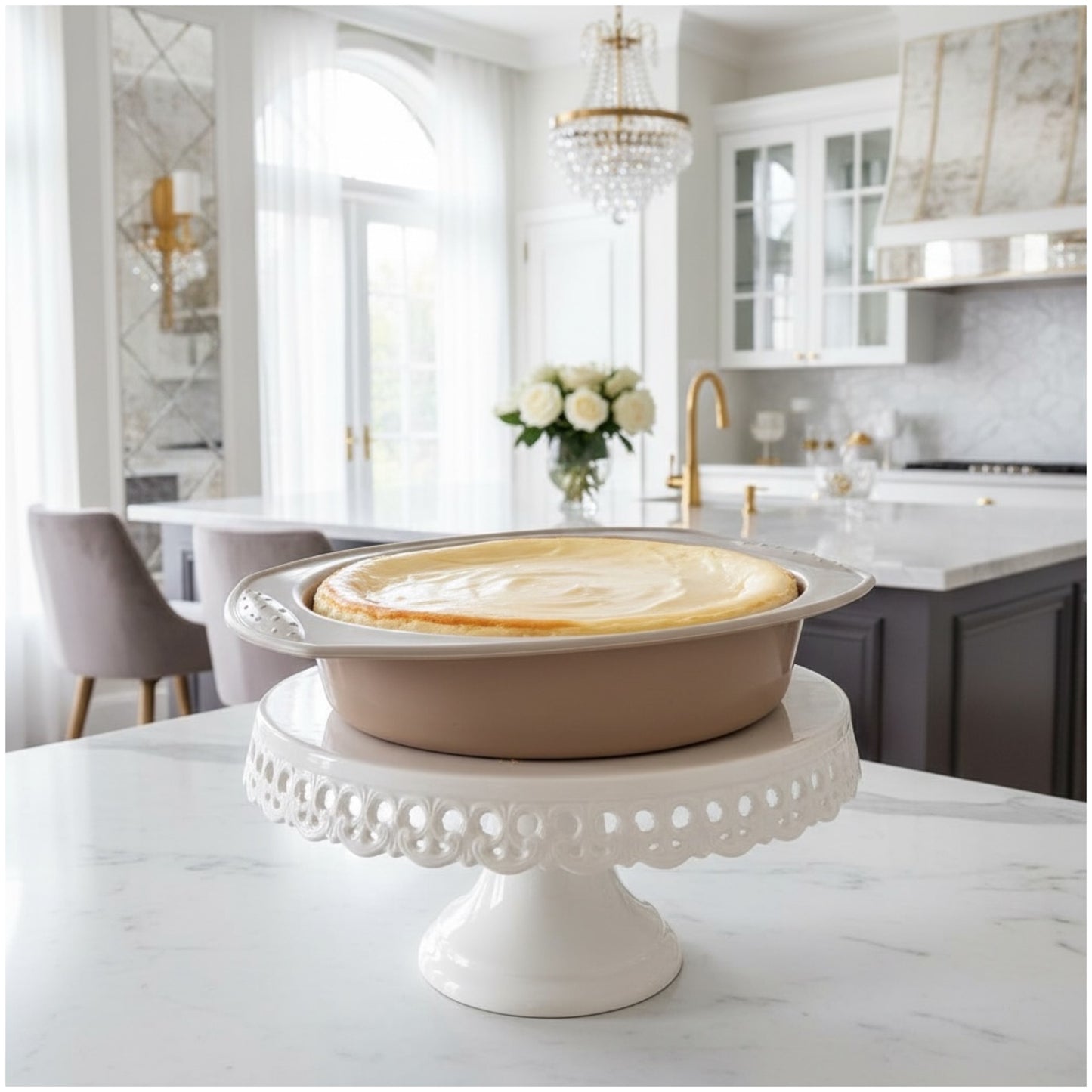 Silicone Baking Mold –21 cm (Premium Oval Bakeware for Cakes & Cheesecakes)