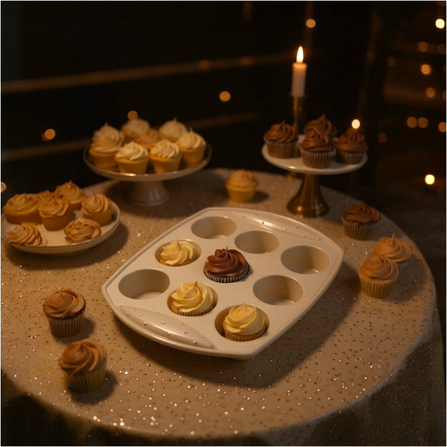 Essential Silicone Cupcake & Muffin Baking Mould – 12 Cup | Grey |Non-Stick