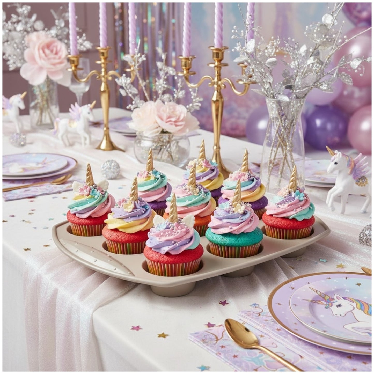 Essential Silicone Cupcake & Muffin Baking Mould – 12 Cup | Grey |Non-Stick