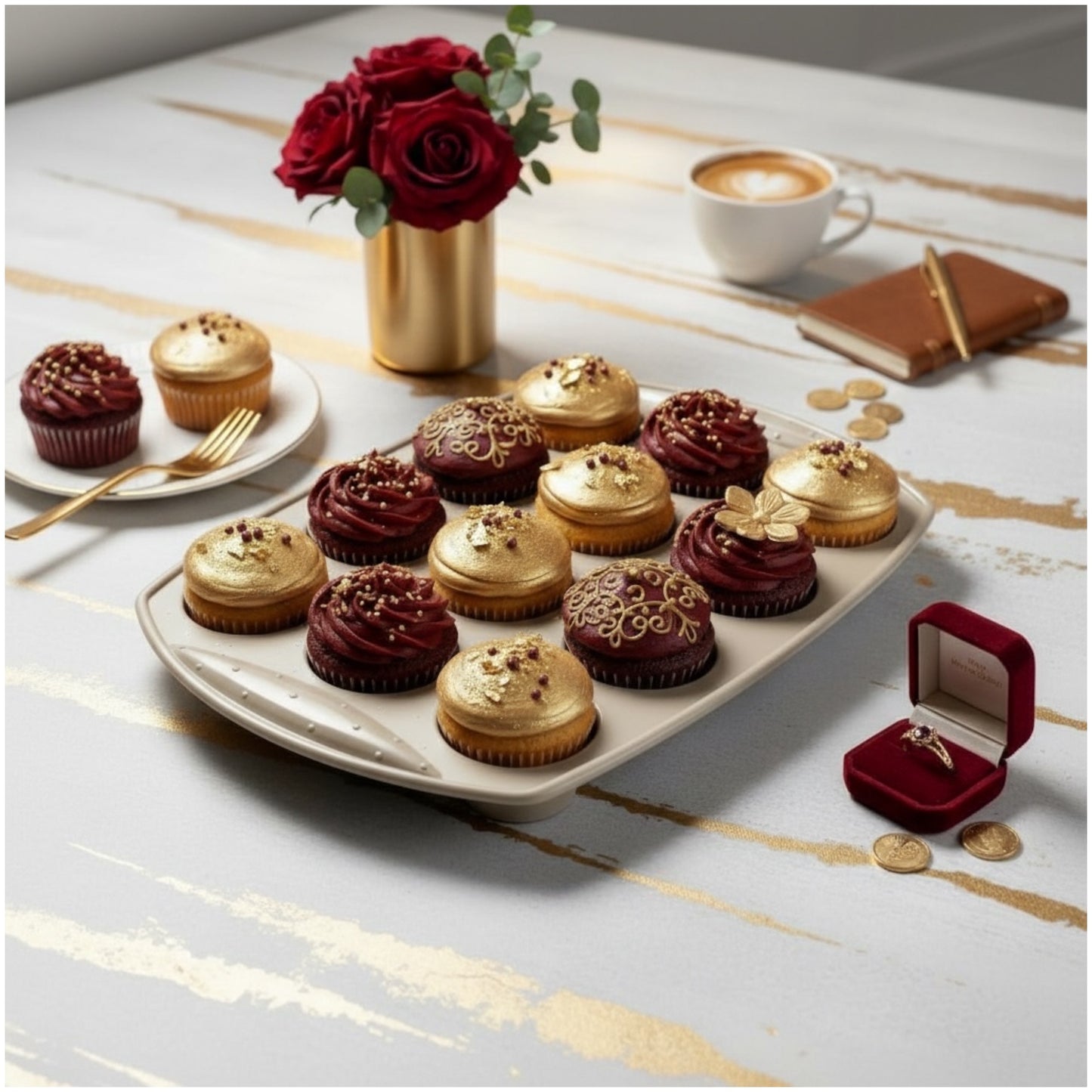 Essential Silicone Cupcake & Muffin Baking Mould – 12 Cup | Grey |Non-Stick