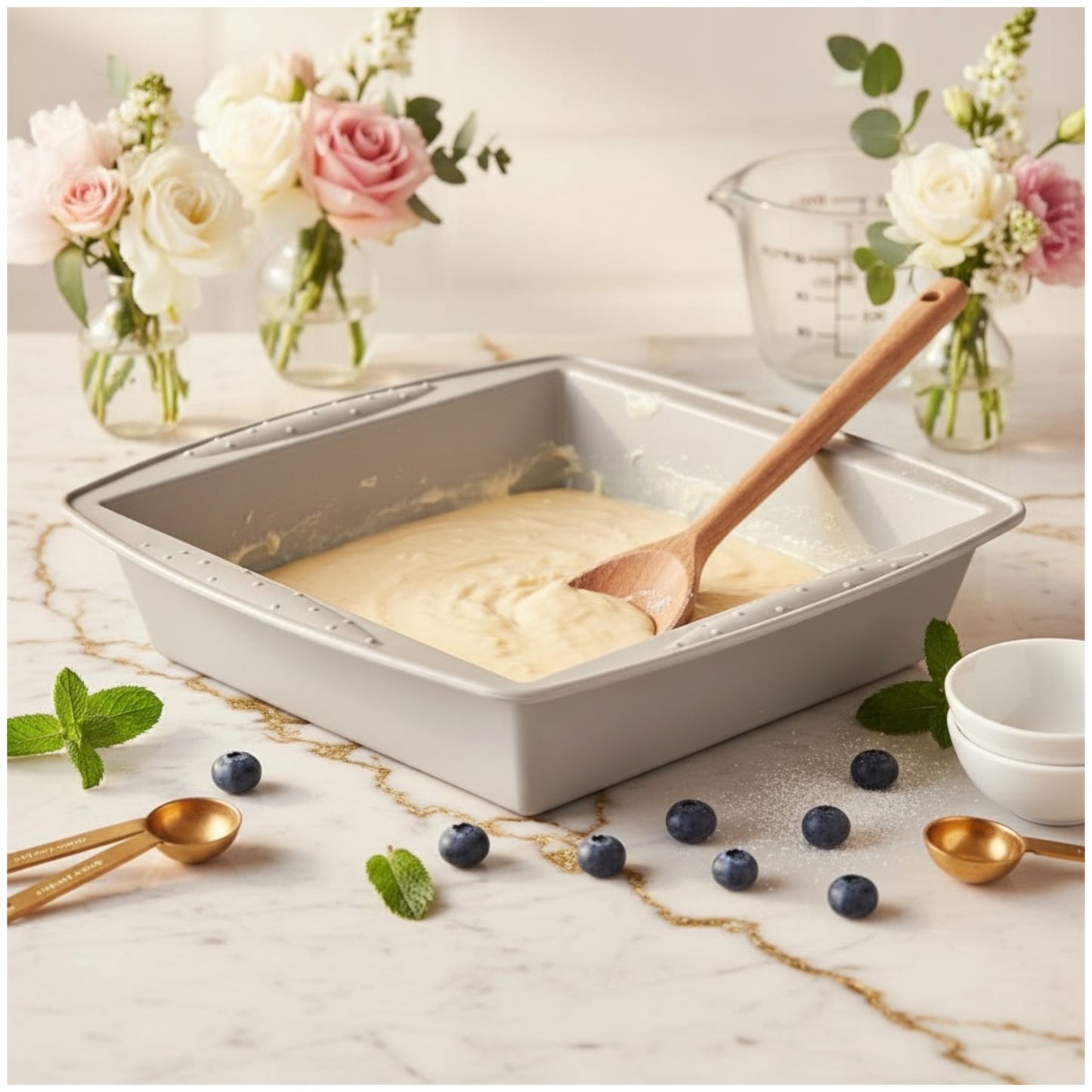 Premium Grey Silicone Baking Pan – 26 × 24.5 × 5 cm (Non-Stick & Heat-Resistant)