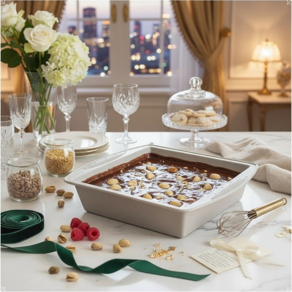 Premium Grey Silicone Baking Pan – 26 × 24.5 × 5 cm (Non-Stick & Heat-Resistant)