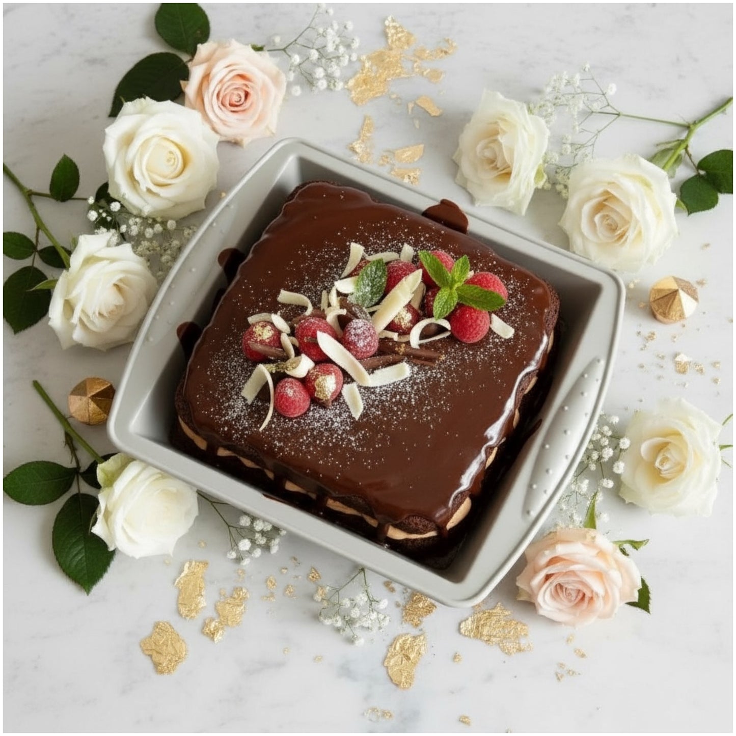 Premium Grey Silicone Baking Pan – 26 × 24.5 × 5 cm (Non-Stick & Heat-Resistant)