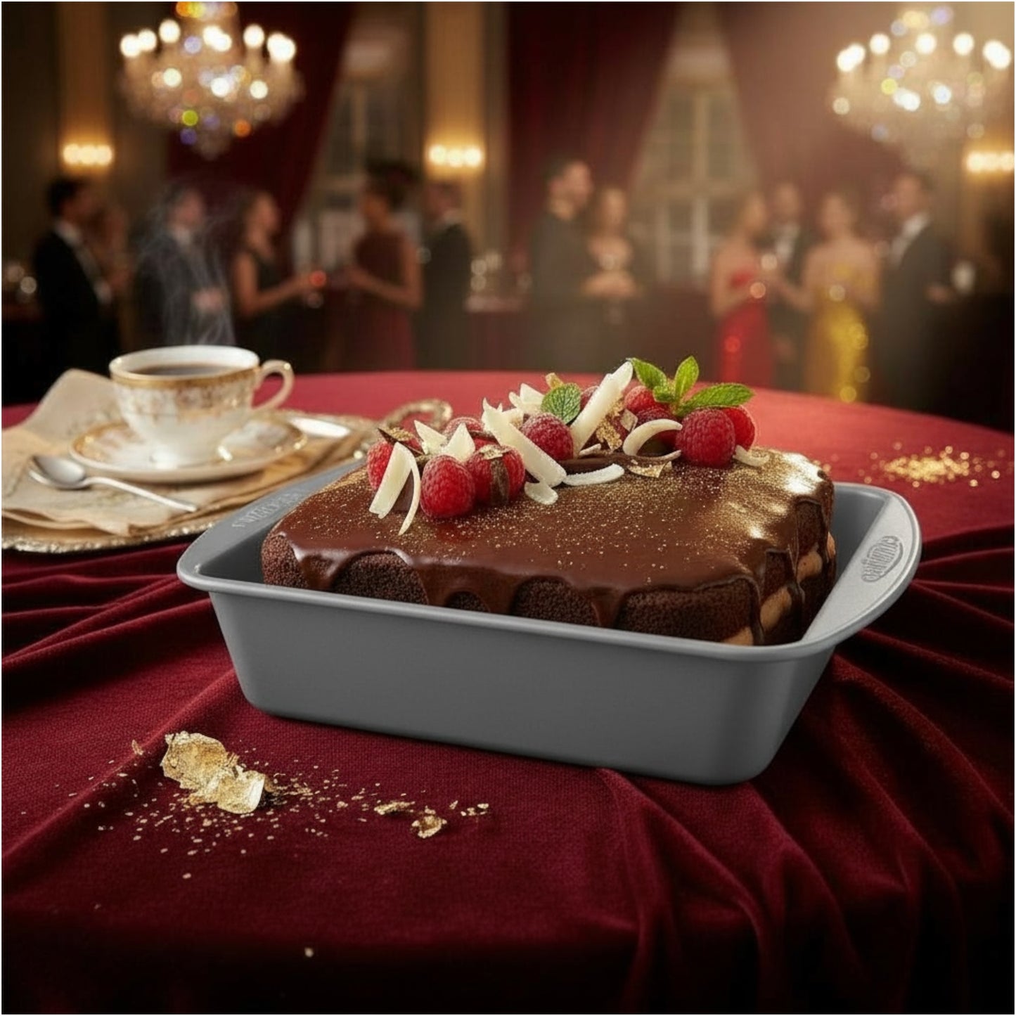 Premium Grey Silicone Baking Pan – 26 × 24.5 × 5 cm (Non-Stick & Heat-Resistant)