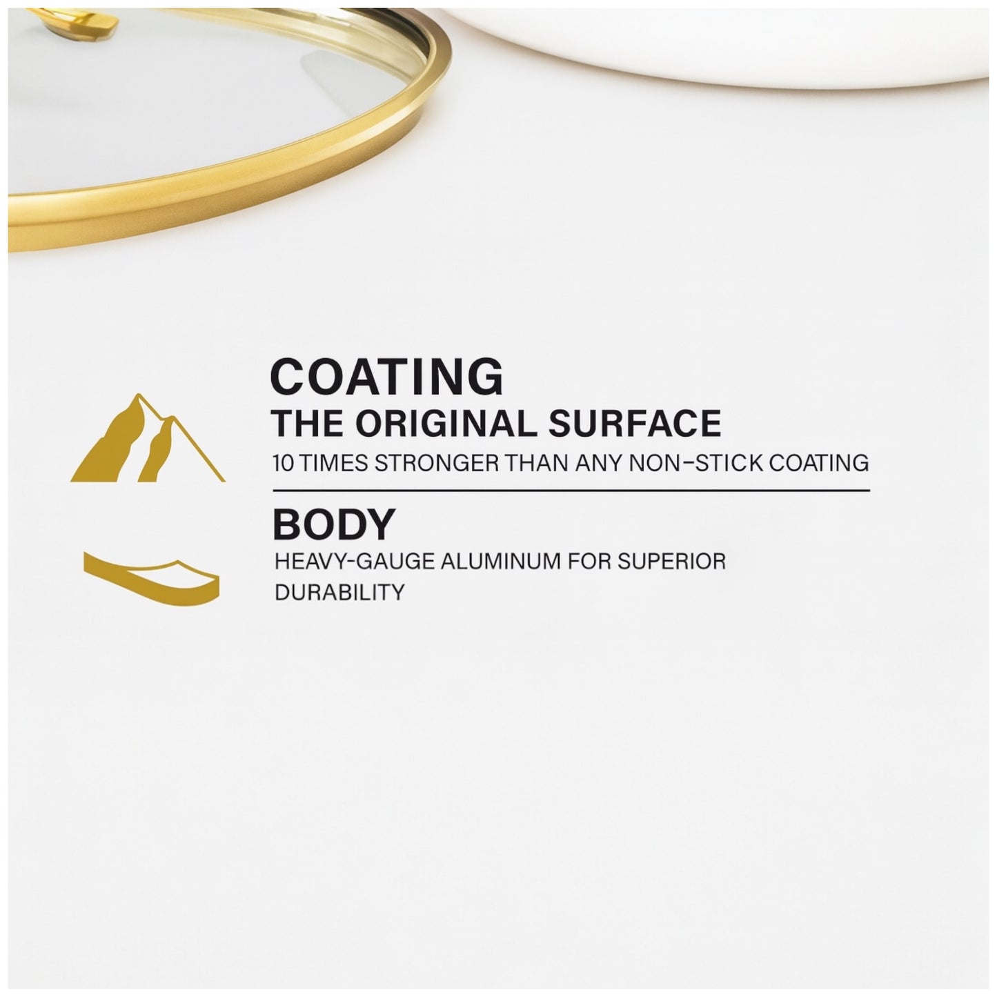 Luxurious Edition Off-White & Gold 12-Piece Ceramic Non-Stick Cookware Set