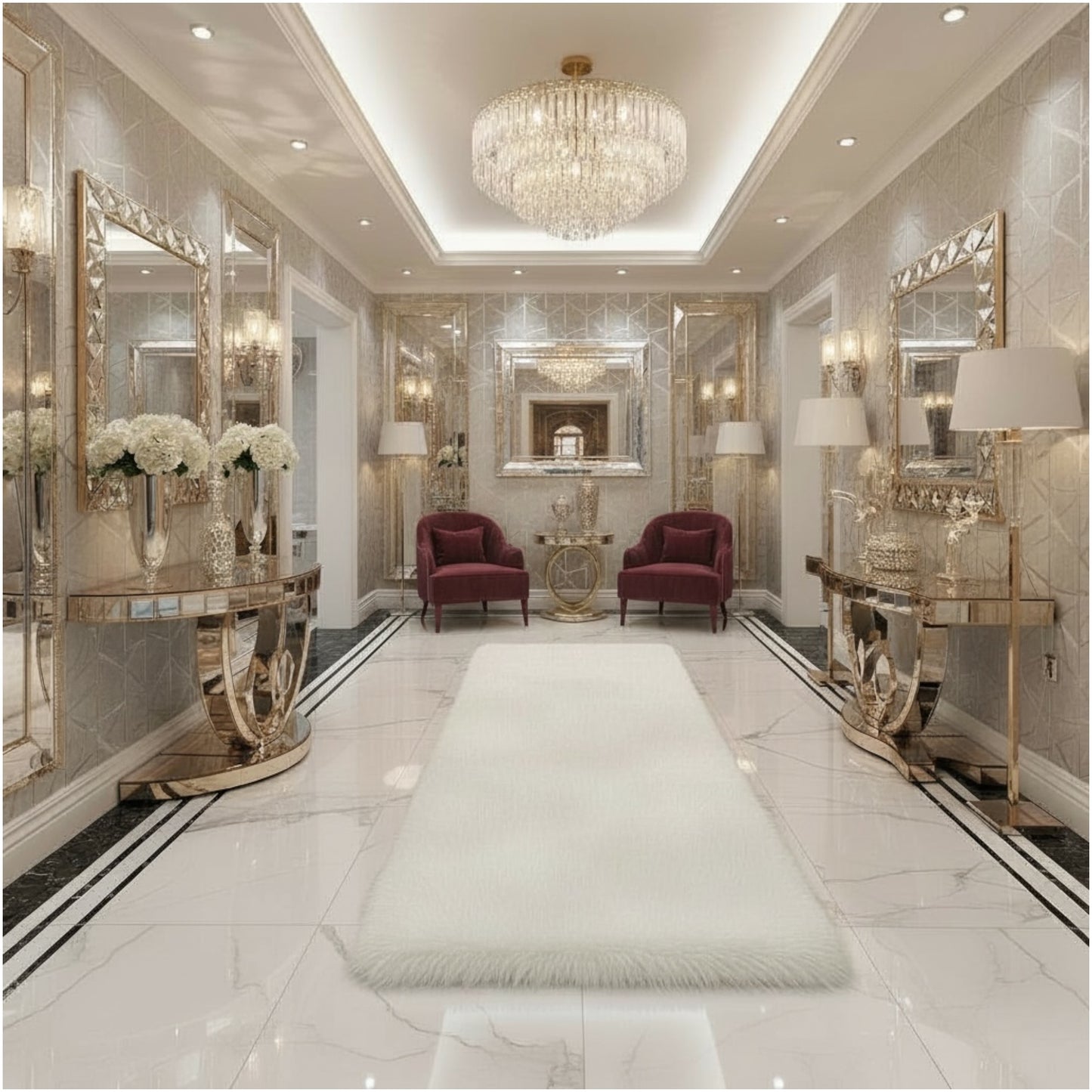 Luxurious Ultra Soft White Fluffy Rug –60×150cm | Luxury Long-Pile Faux Fur