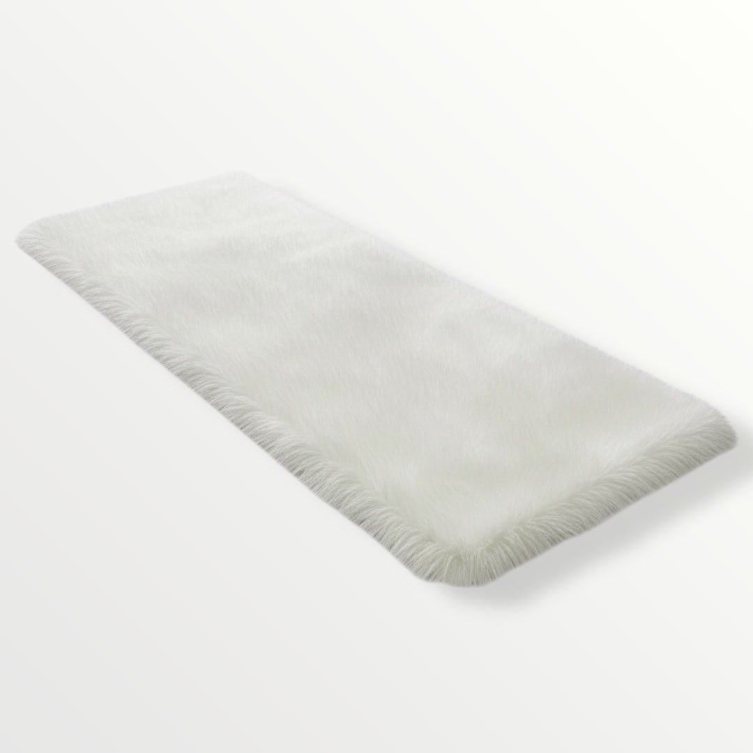 Luxurious Ultra Soft White Fluffy Rug –60×150cm | Luxury Long-Pile Faux Fur