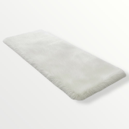 Luxurious Ultra Soft White Fluffy Rug –60×150cm | Luxury Long-Pile Faux Fur