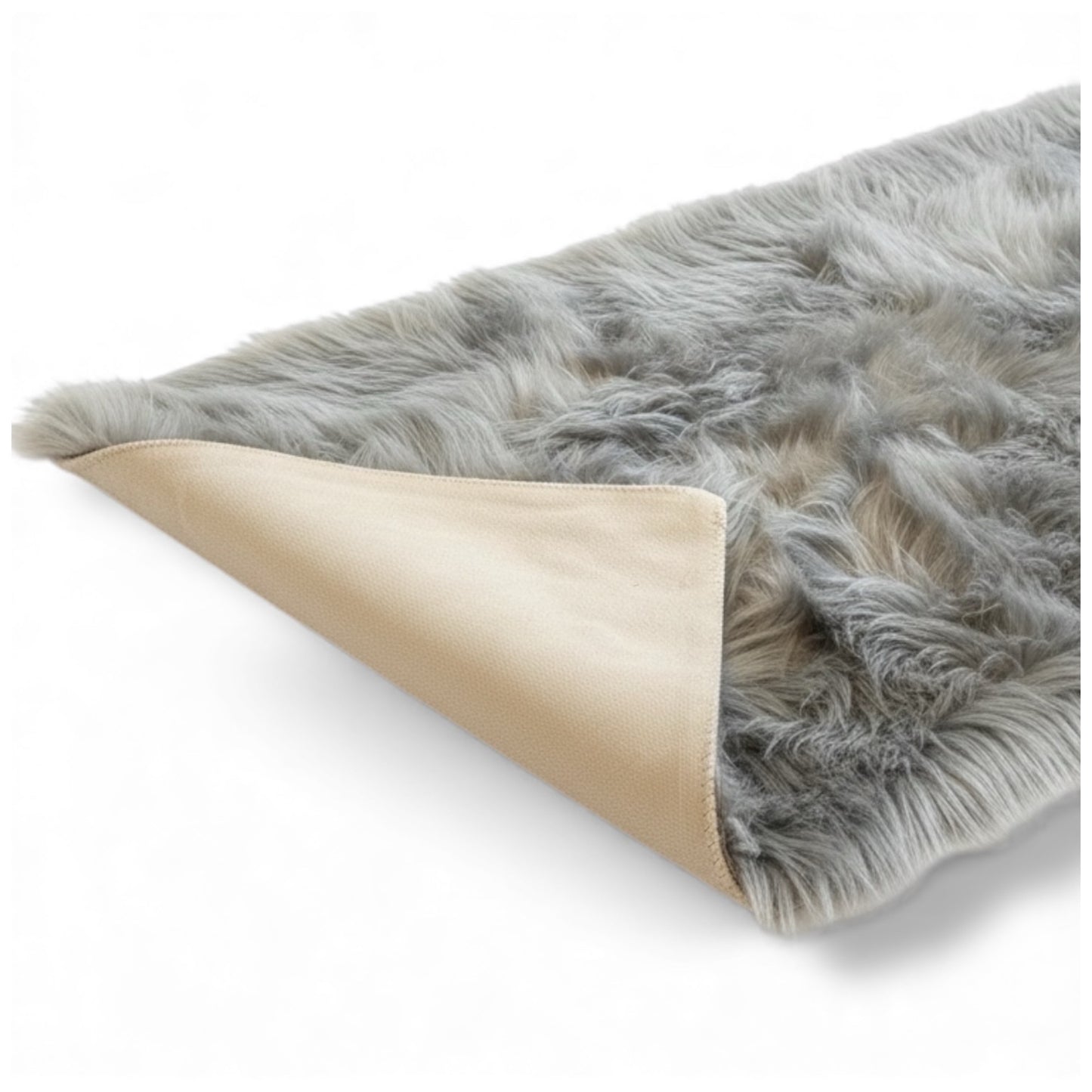 Luxury Fluffy Grey Rug – Ultra Soft 60×150cm Faux Fur Carpet for Home Decor