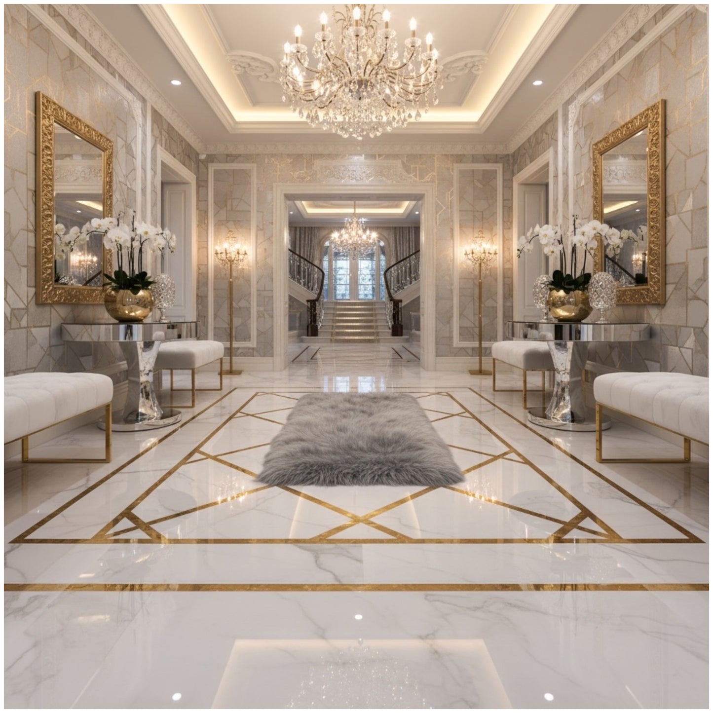 Luxury Fluffy Grey Rug – Ultra Soft 60×150cm Faux Fur Carpet for Home Decor