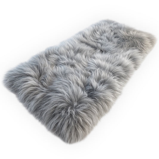 Luxury Fluffy Grey Rug – Ultra Soft 60×150cm Faux Fur Carpet for Home Decor