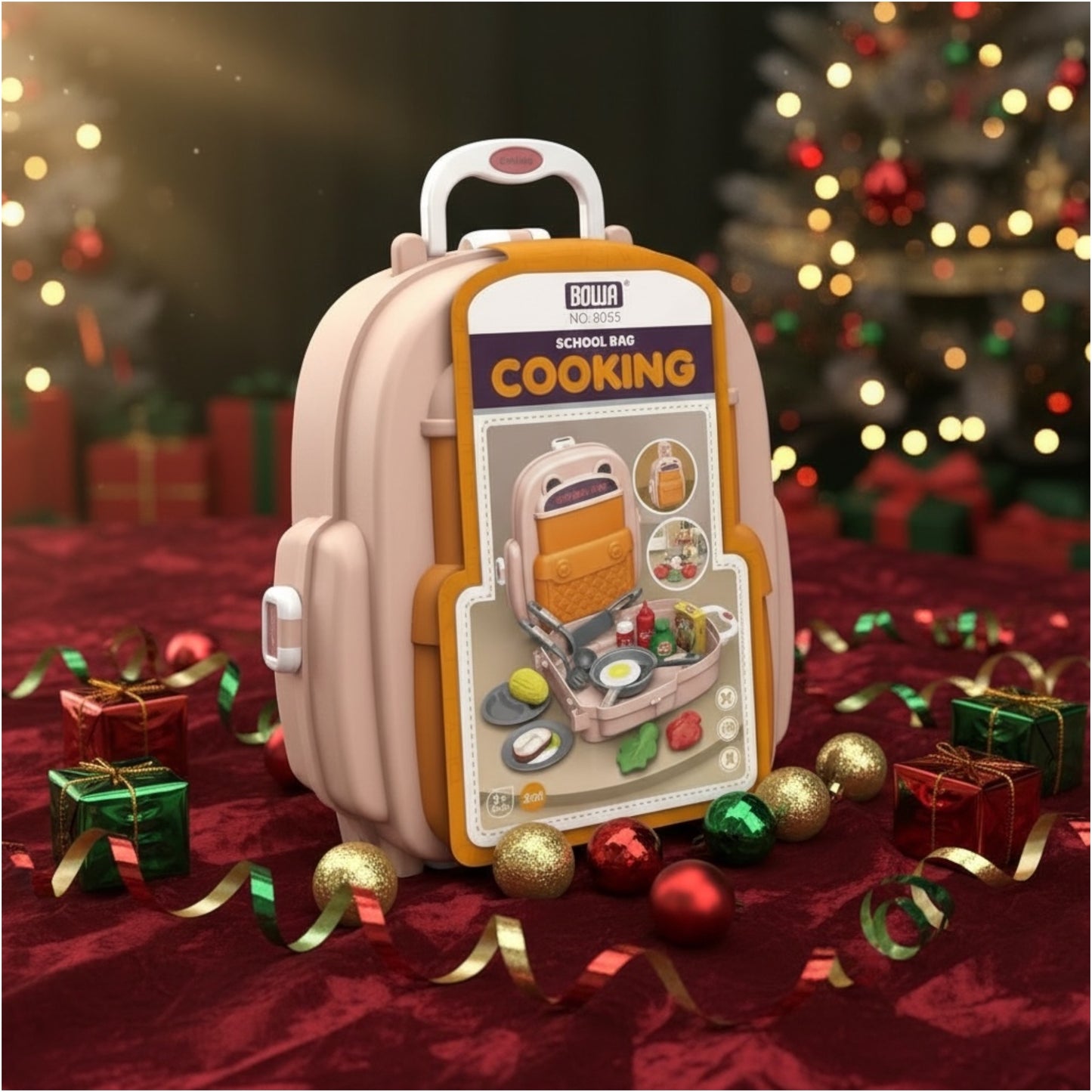 Toy Kids Cooking Backpack Playset – 22-Piece Portable Kitchen Toy for Boys & Girls – Pretend Play Chef Set