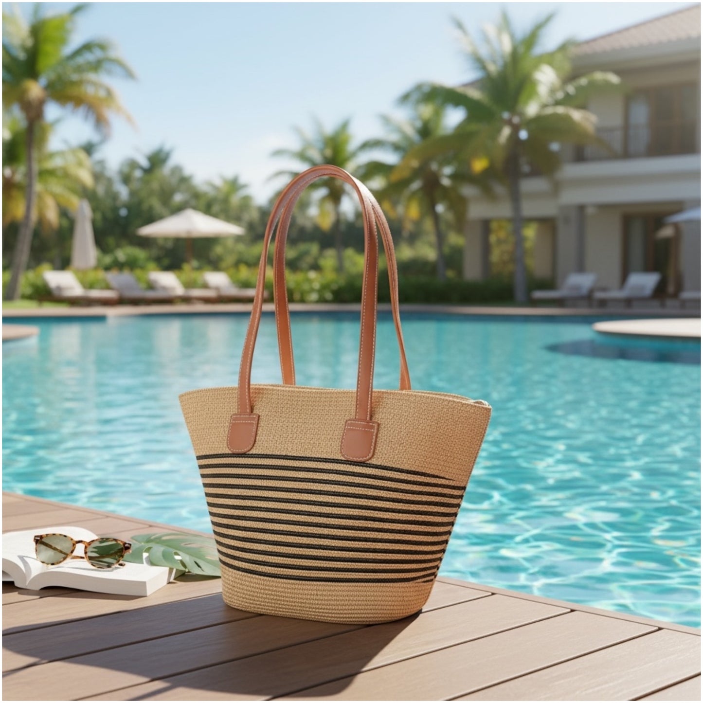 Striped Woven Tote Bag – Stylish, Lightweight and Everyday Luxury
