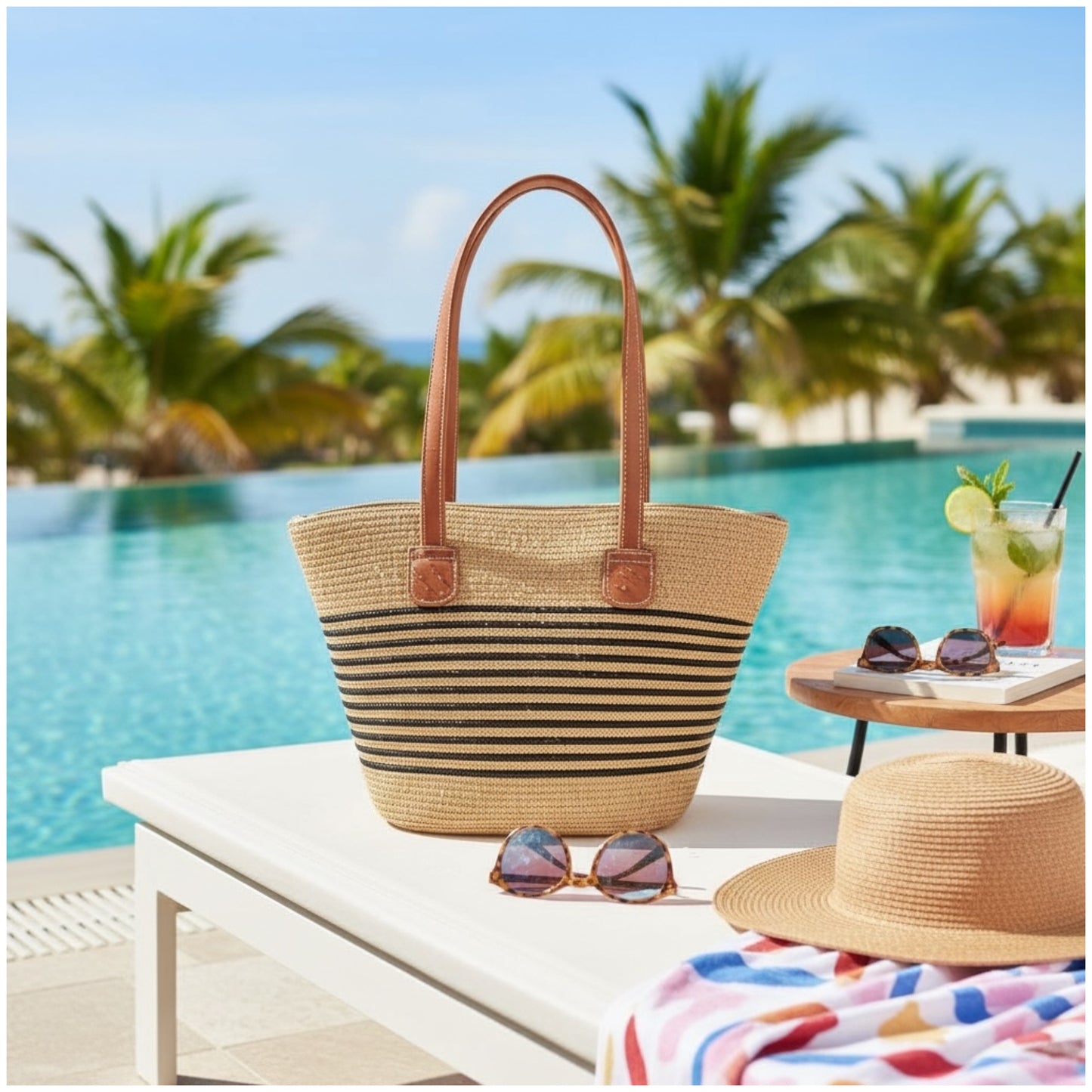 Striped Woven Tote Bag – Stylish, Lightweight and Everyday Luxury