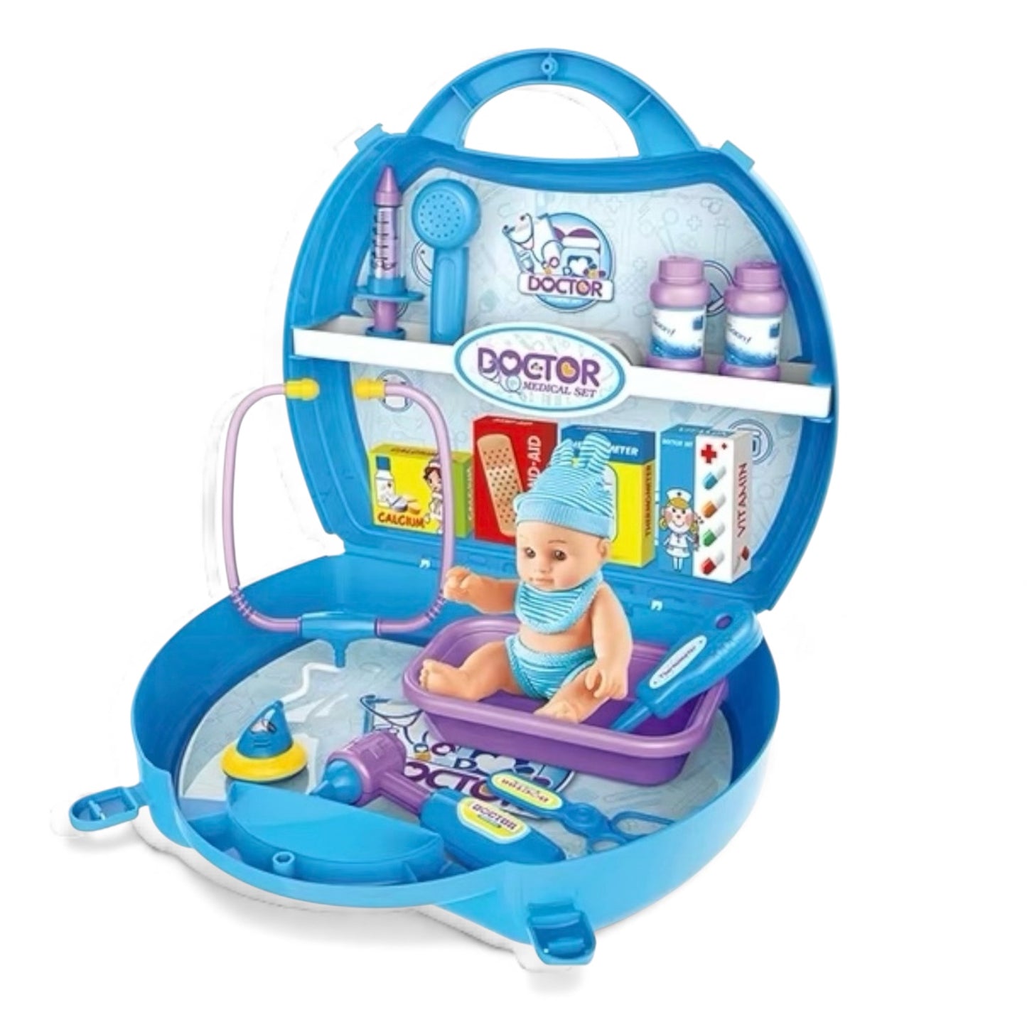 Toy Doctor Medical DIY Set – 21-Piece Play Kit with Baby Doll