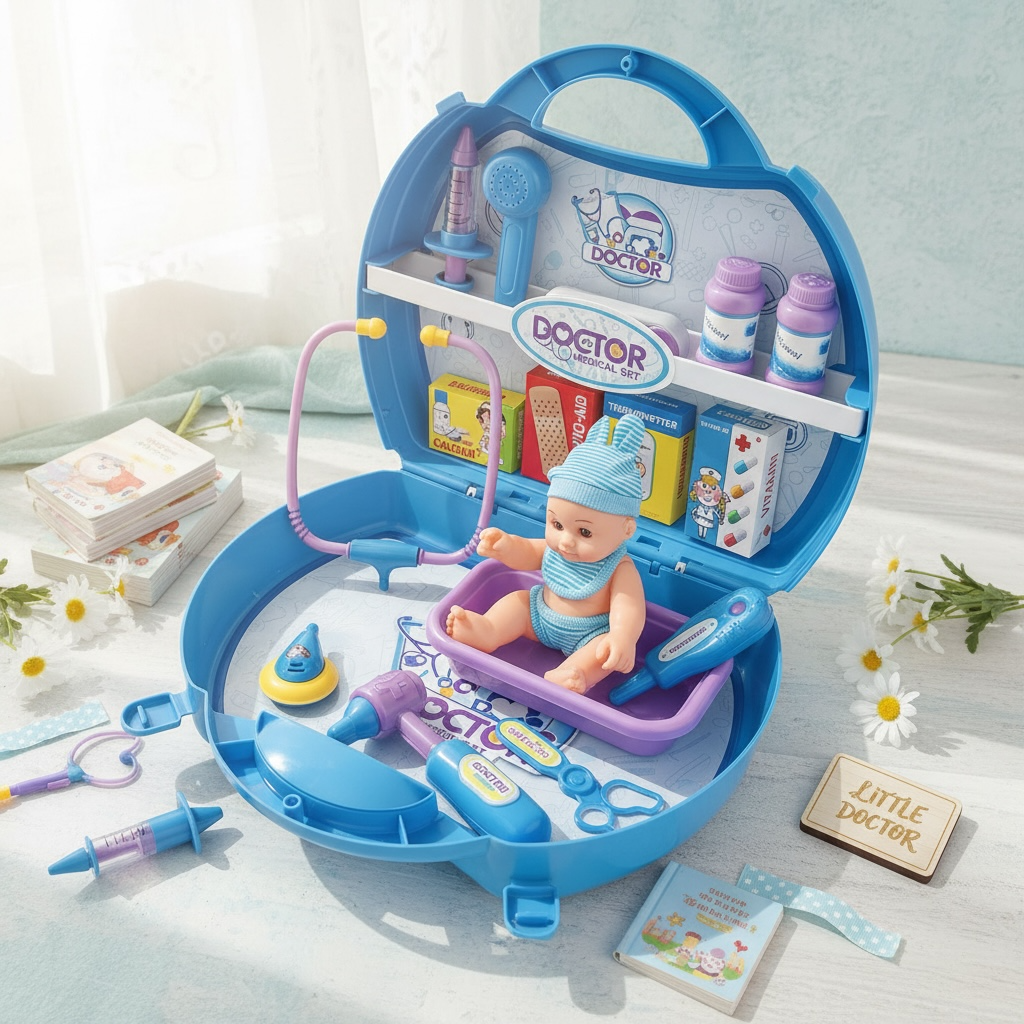 Toy Doctor Medical DIY Set – 21-Piece Play Kit with Baby Doll