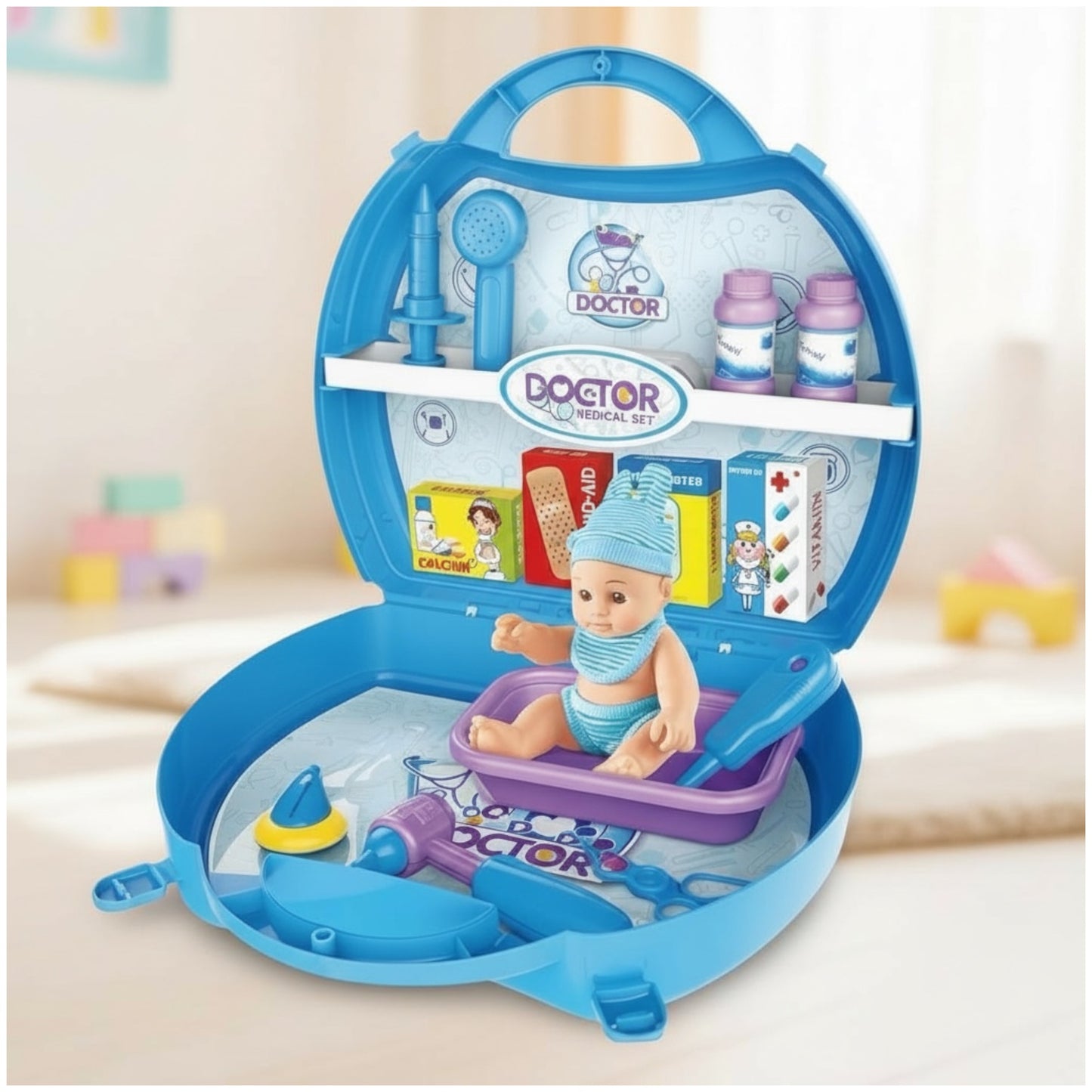 Toy Doctor Medical DIY Set – 21-Piece Play Kit with Baby Doll