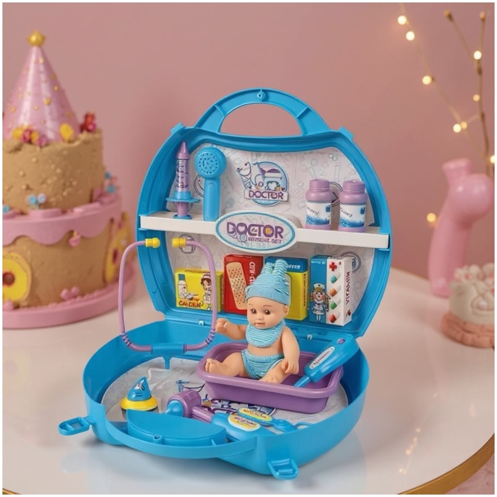 Toy Doctor Medical DIY Set – 21-Piece Play Kit with Baby Doll