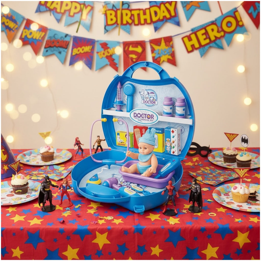 Toy Doctor Medical DIY Set – 21-Piece Play Kit with Baby Doll