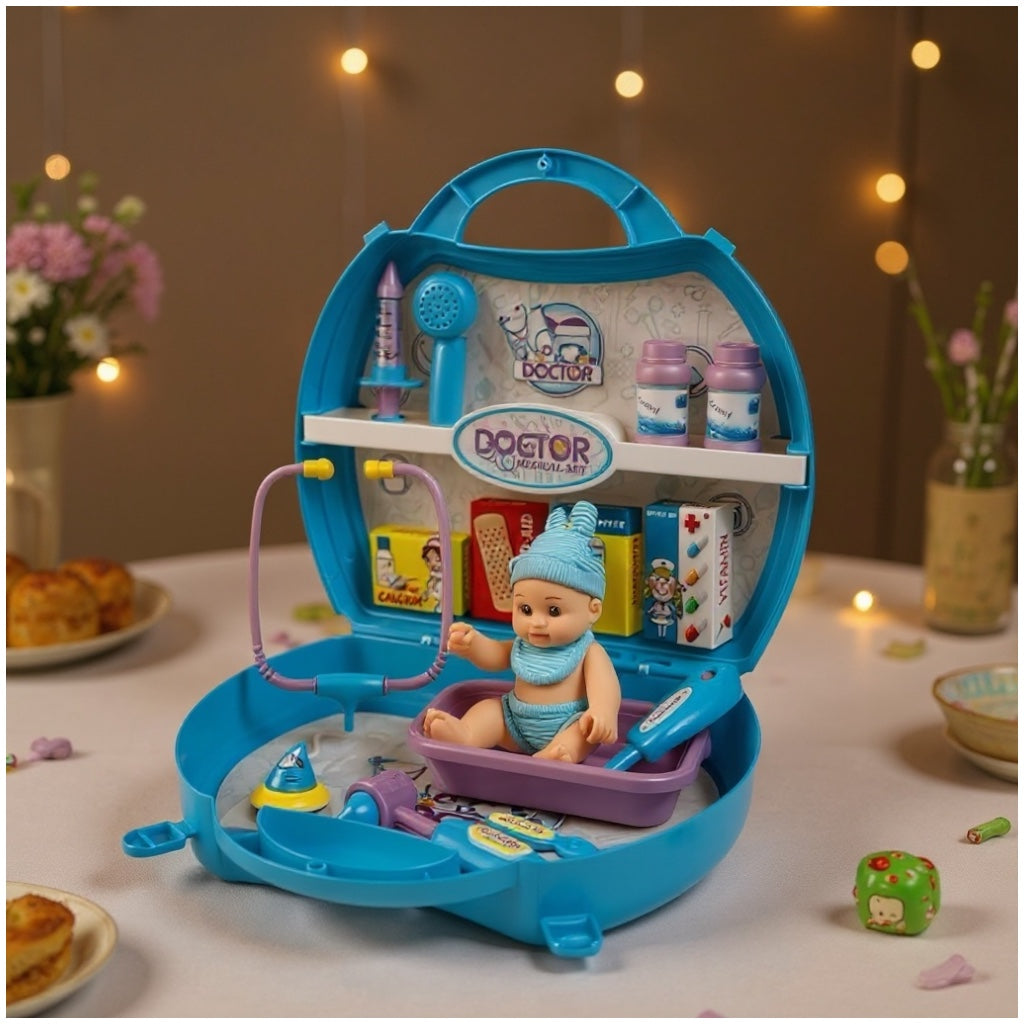 Toy Doctor Medical DIY Set – 21-Piece Play Kit with Baby Doll