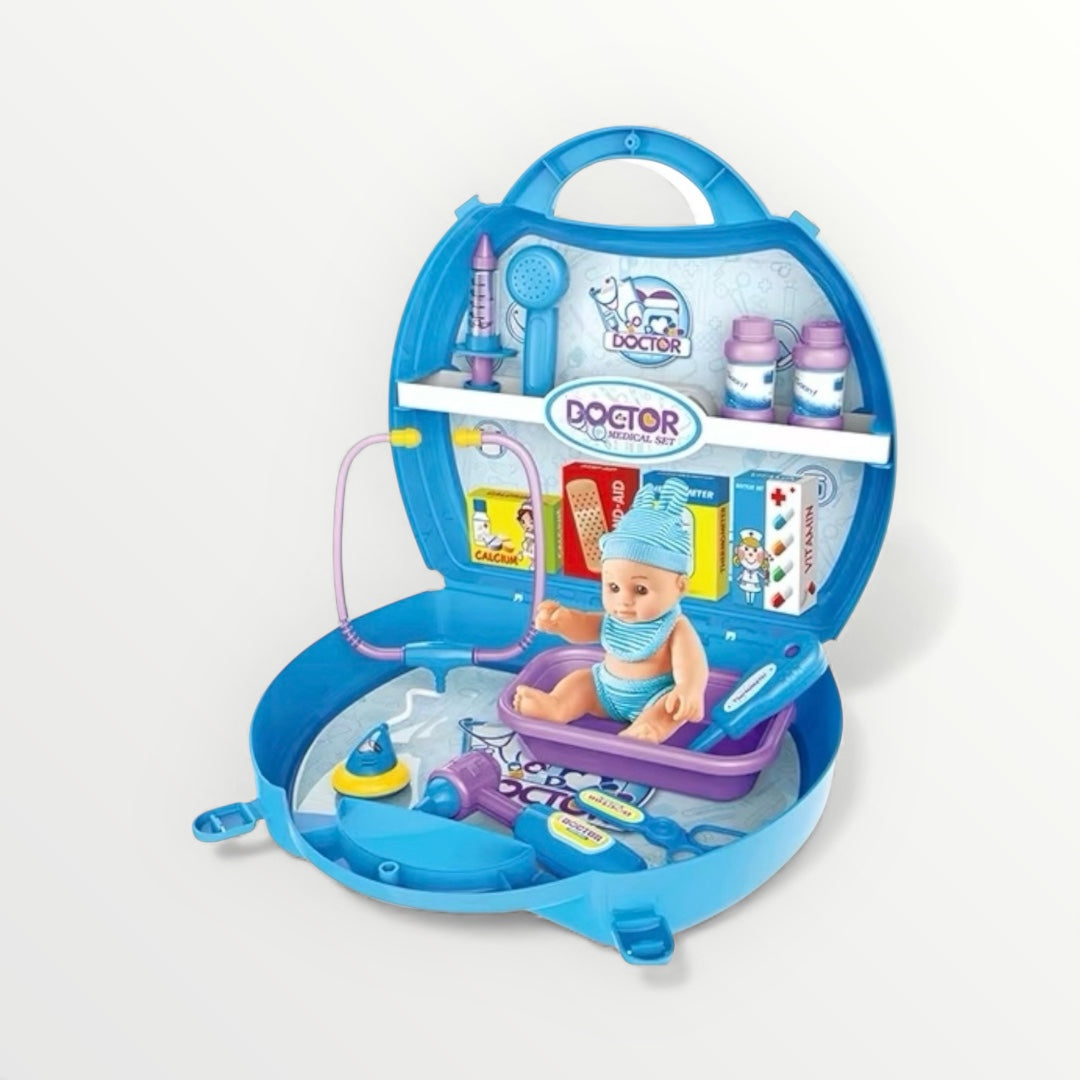 Toy Doctor Medical DIY Set – 21-Piece Play Kit with Baby Doll