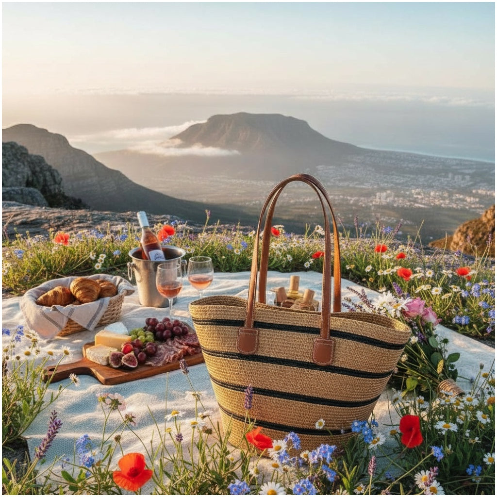 Chic Striped Straw Tote Bag – Summer Beach & Everyday Carry Essentials Bag