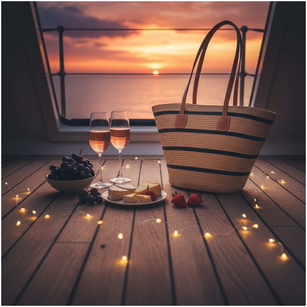 Chic Striped Straw Tote Bag – Summer Beach & Everyday Carry Essentials Bag