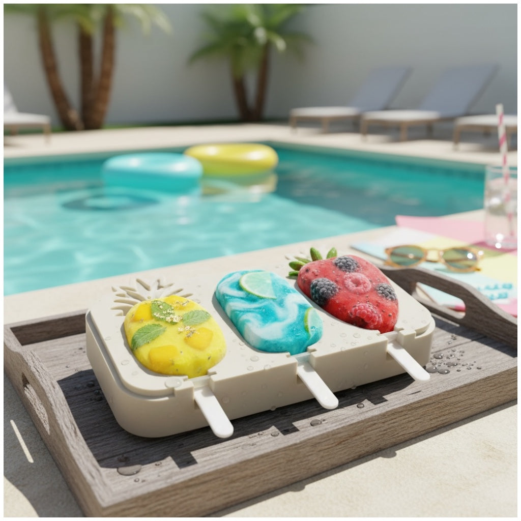 Silicone Ice Pop Mould – Pineapple, Ice-Cream & Strawberry Shape