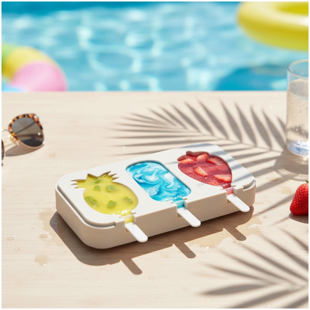Silicone Ice Pop Mould – Pineapple, Ice-Cream & Strawberry Shape
