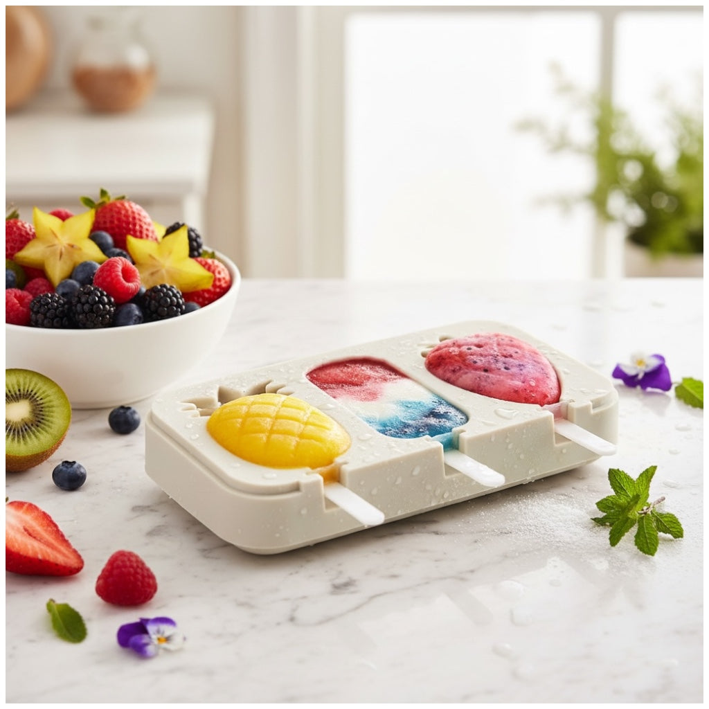 Silicone Ice Pop Mould – Pineapple, Ice-Cream & Strawberry Shape