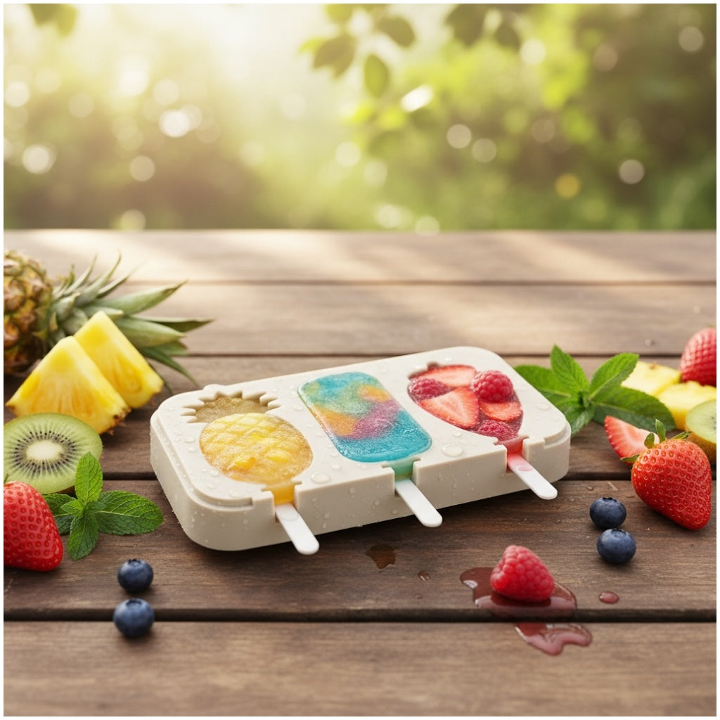 Silicone Ice Pop Mould – Pineapple, Ice-Cream & Strawberry Shape