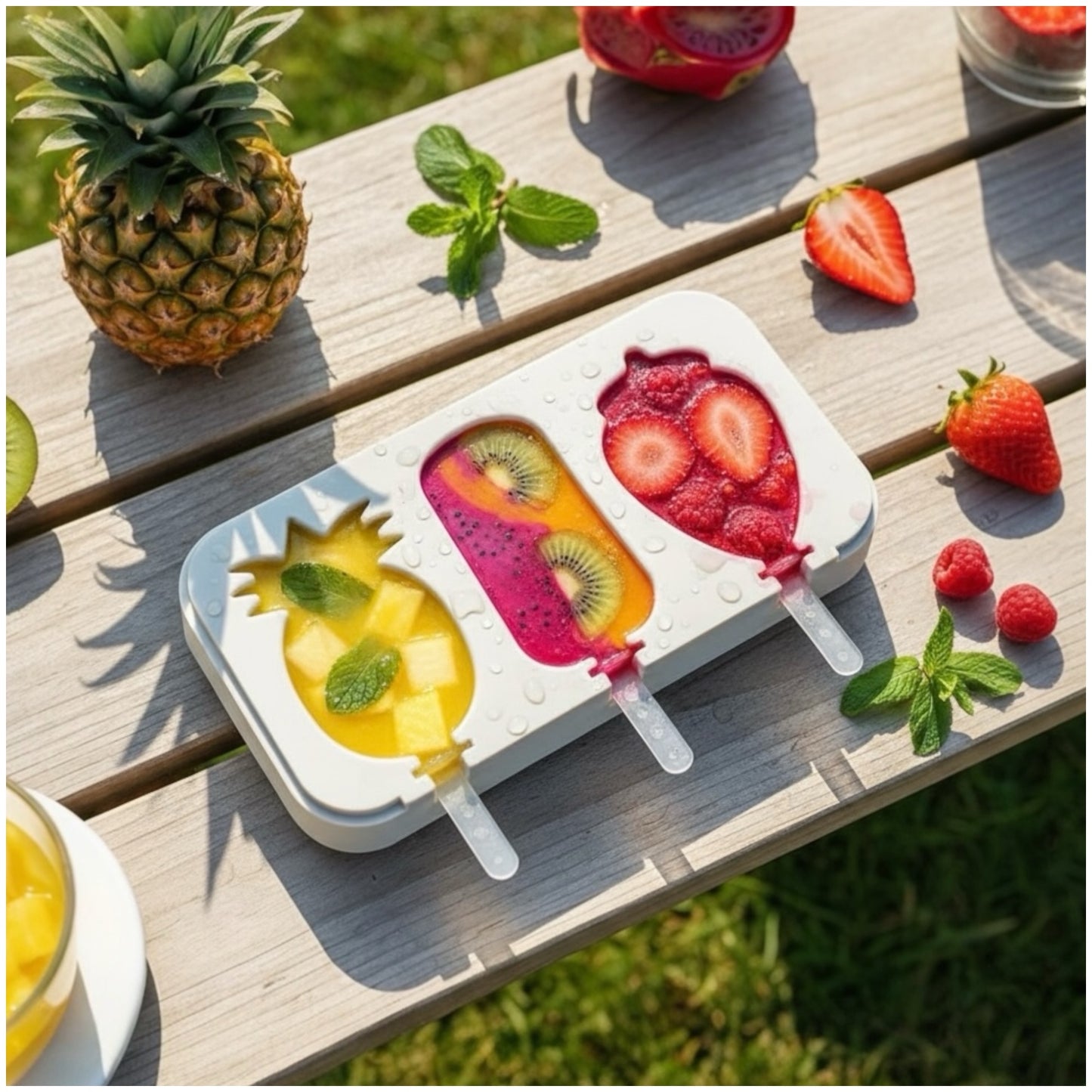 Silicone Ice Pop Mould – Pineapple, Ice-Cream & Strawberry Shape