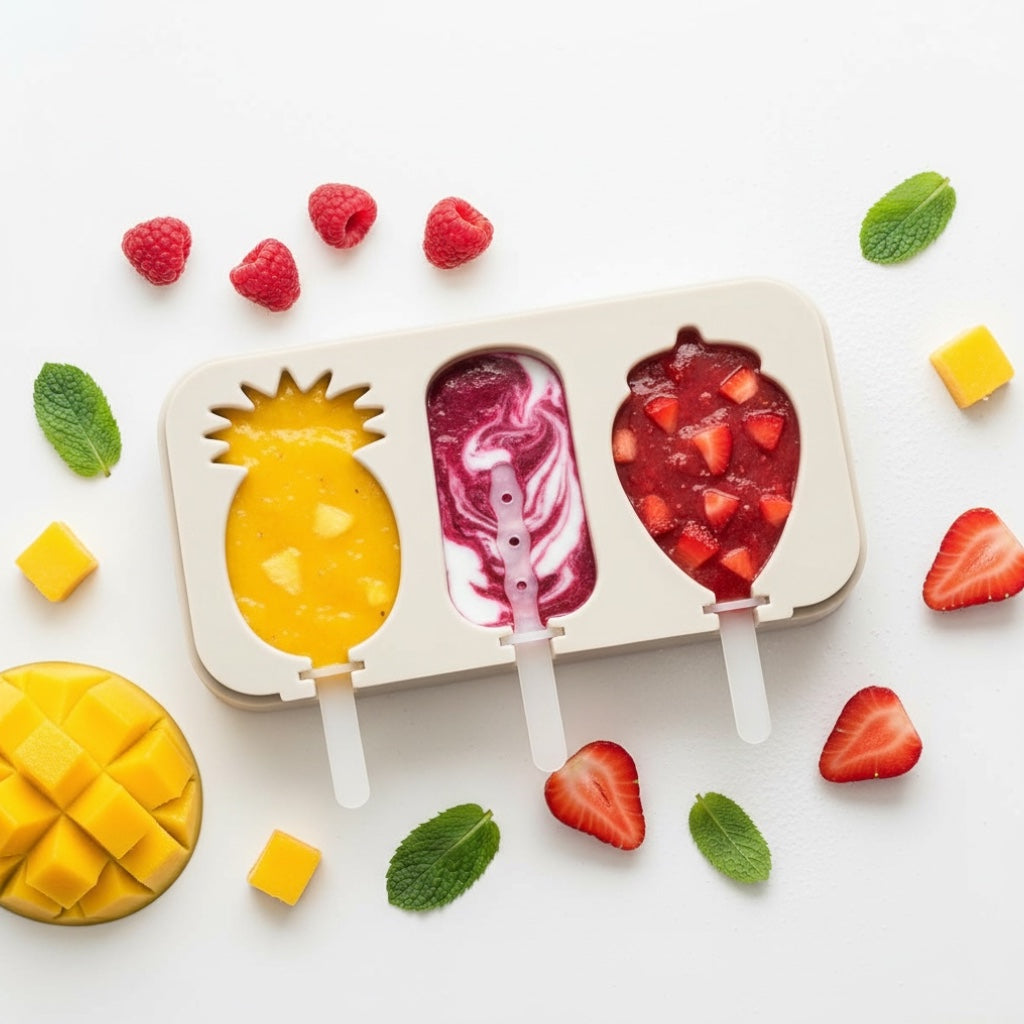 Silicone Ice Pop Mould – Pineapple, Ice-Cream & Strawberry Shape