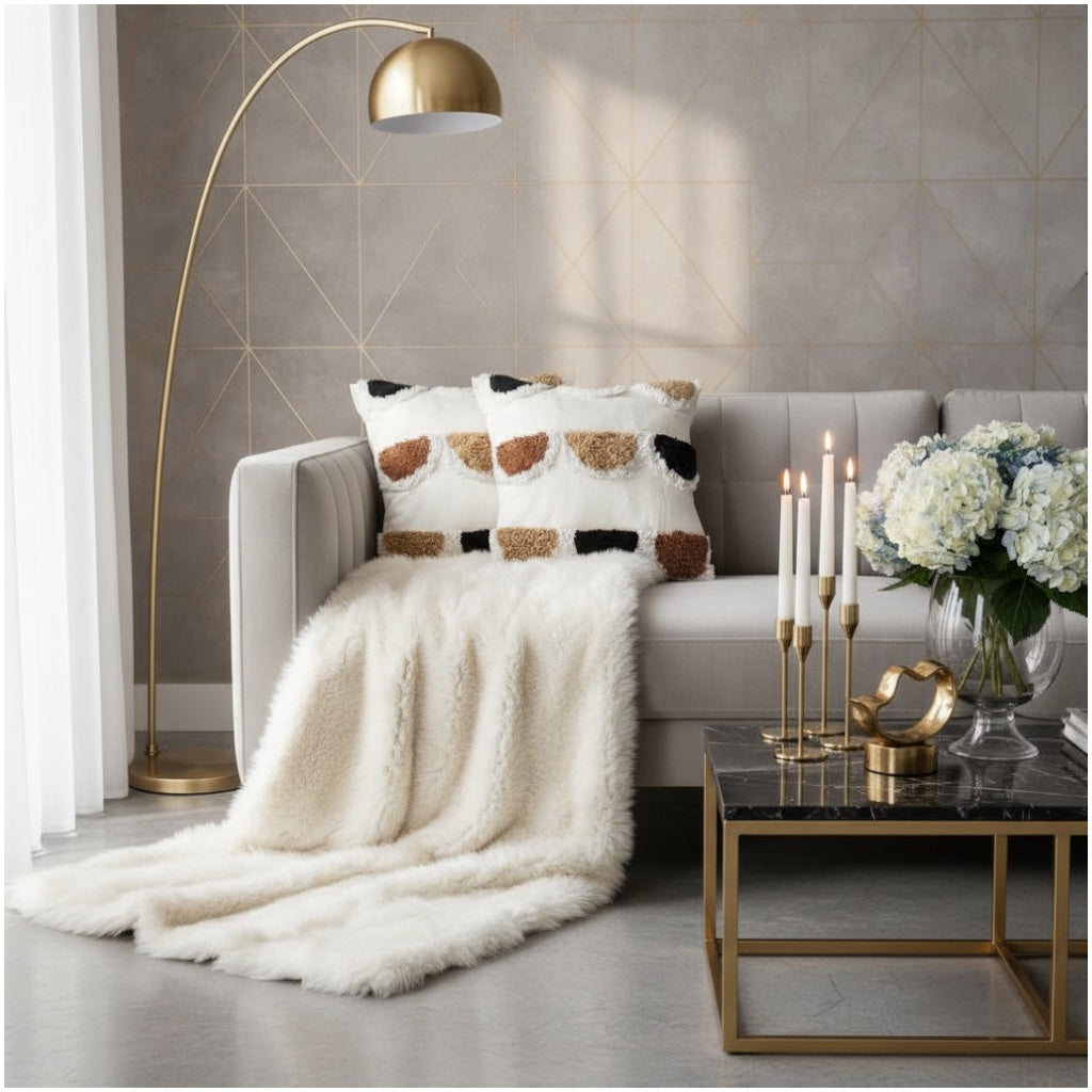 Modern Textured Tufted Scatter Cushions–45×45 cm- Blended Cotton(Set of 2