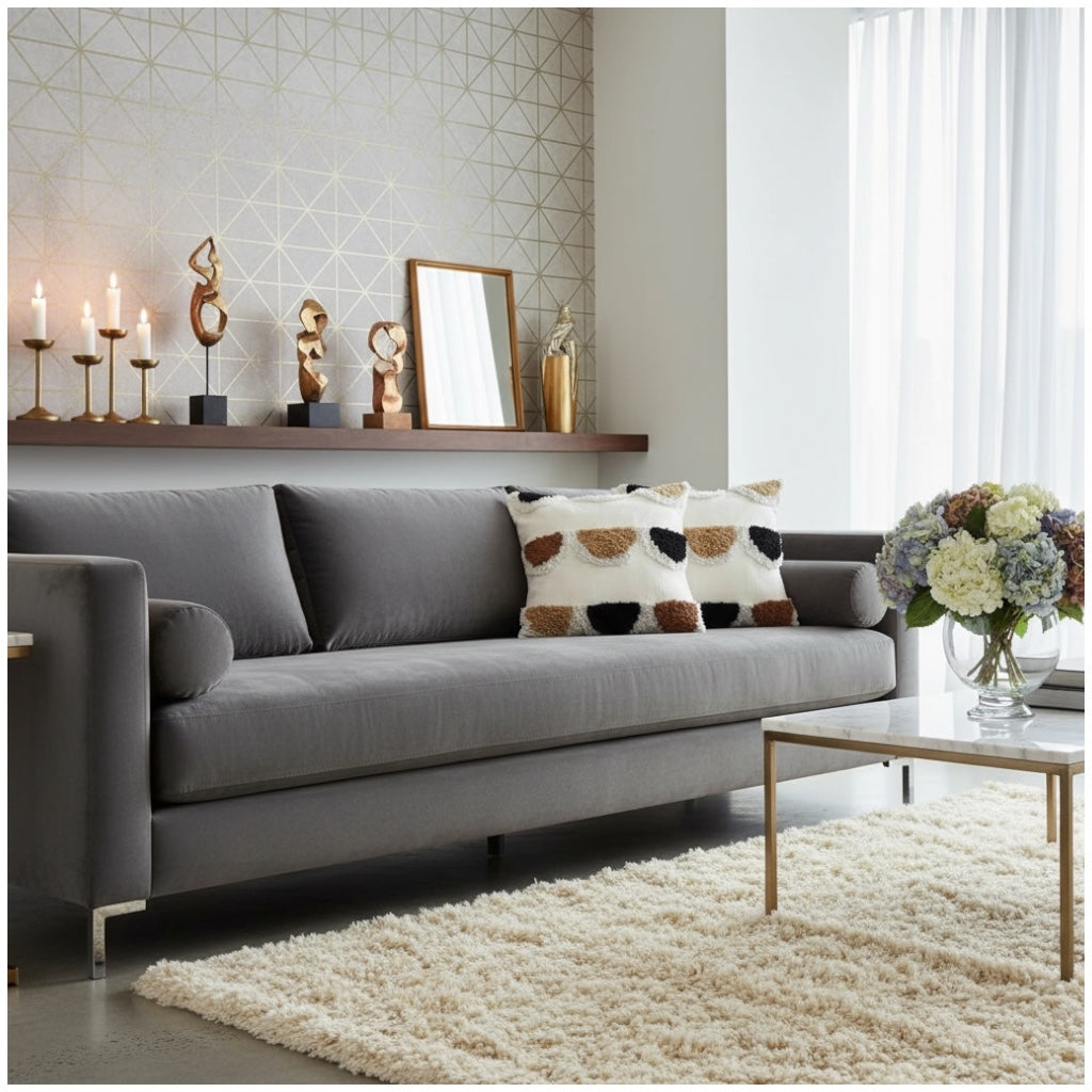 Modern Textured Tufted Scatter Cushions–45×45 cm- Blended Cotton(Set of 2