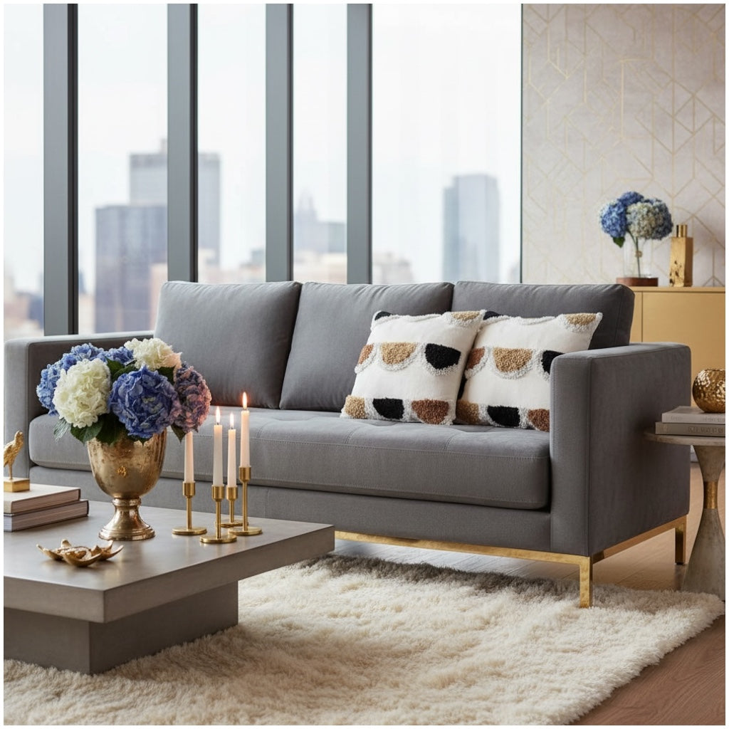 Modern Textured Tufted Scatter Cushions–45×45 cm- Blended Cotton(Set of 2