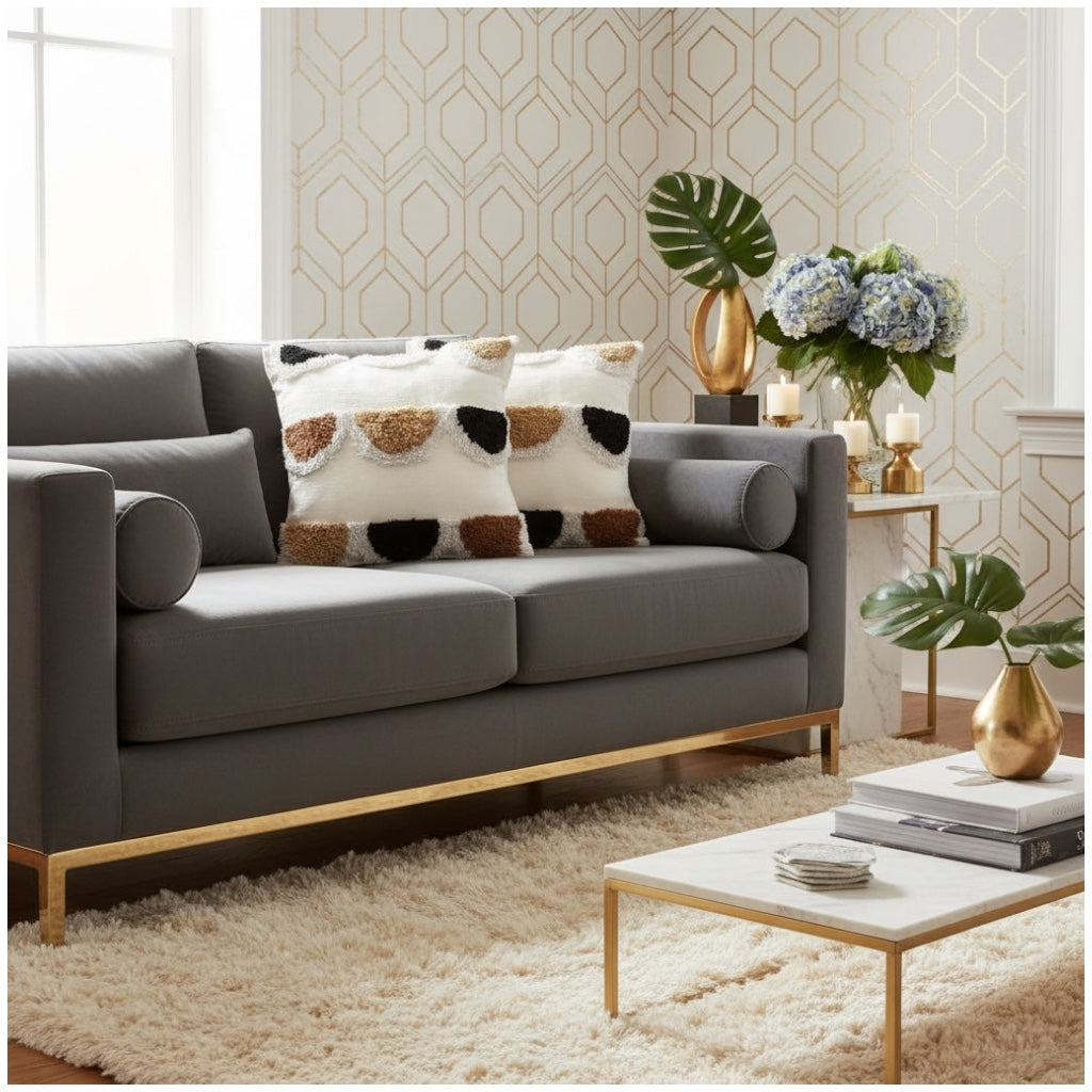 Modern Textured Tufted Scatter Cushions–45×45 cm- Blended Cotton(Set of 2
