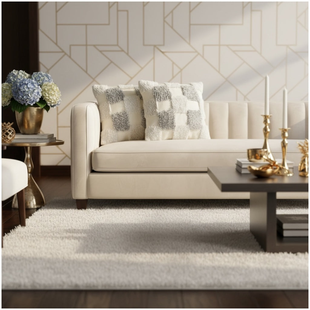 Modern Checkered Tufted Scatter Cushions – 45×45 cm (Set of 2